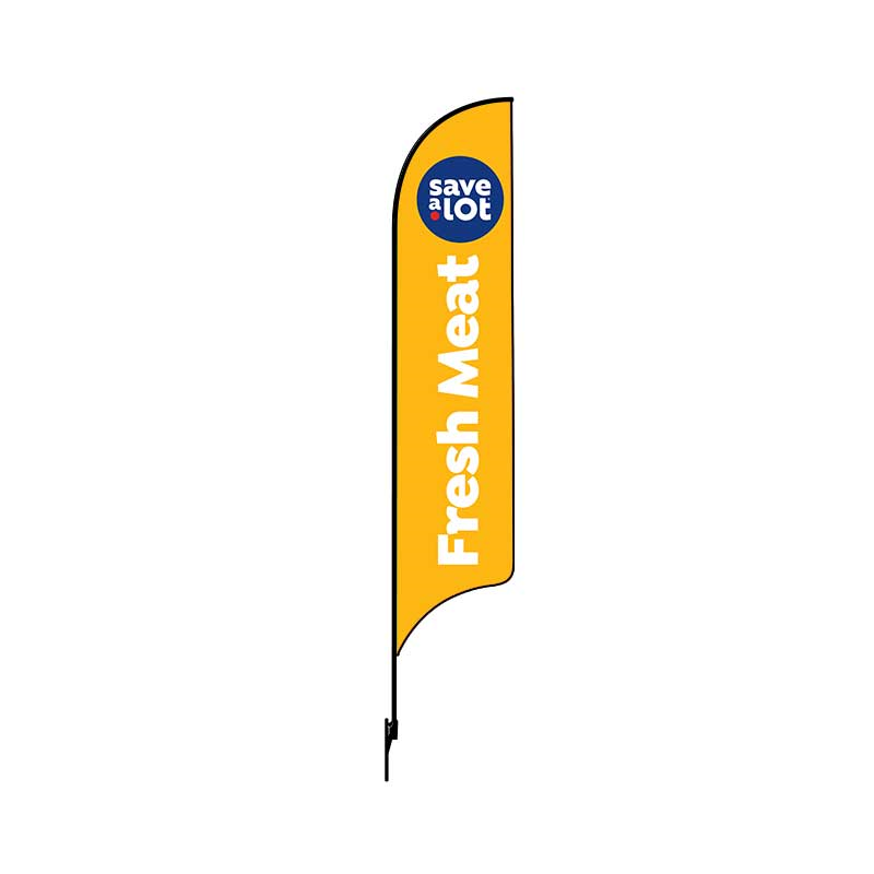 15' Save. A. Lot Double Sided Fresh Meat Yellow AdverSail Flag