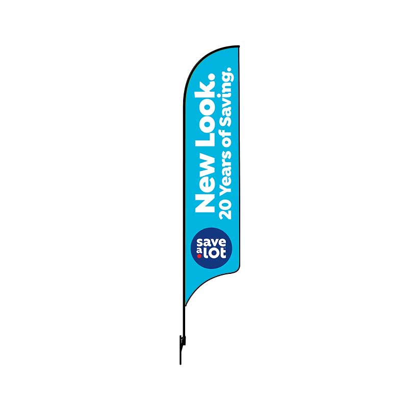  15' Save.A.Lot Blue New Look. 20 Years of Savings AdverSail Flag (double sided)