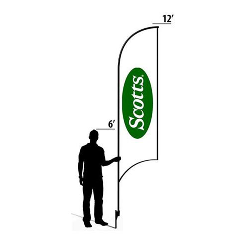 12' Scotts White Logo AdverSail Flag