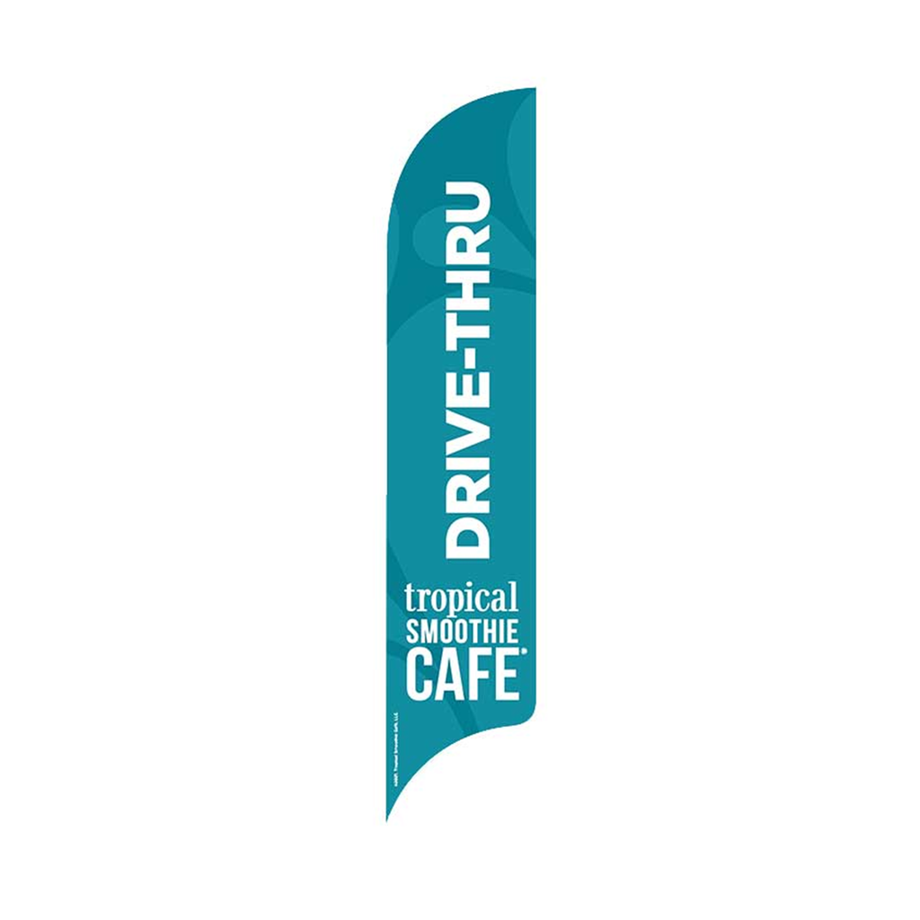 15' Tropical Smoothie Cafe Teal Drive Thru AdverSail Flag
