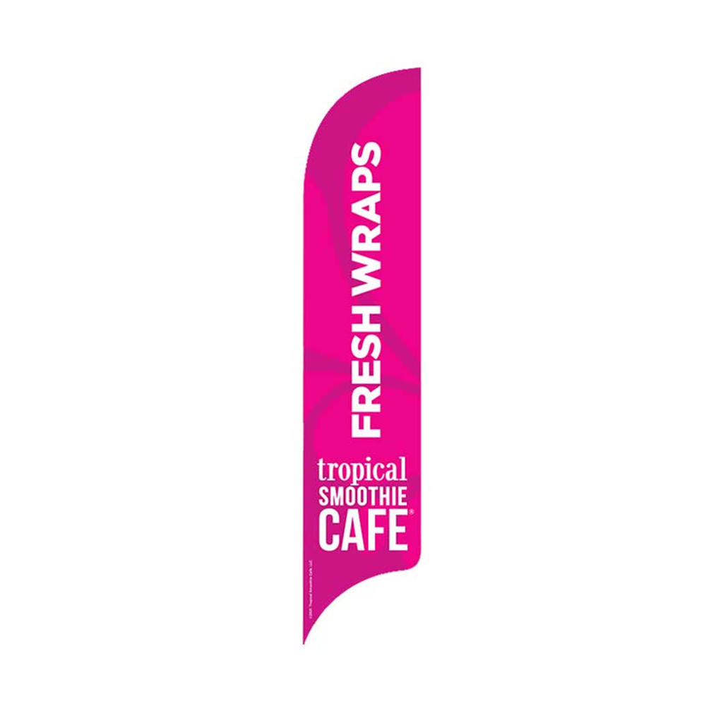 15' Tropical Smoothie Cafe Pink Fresh Wraps AdverSail Flag