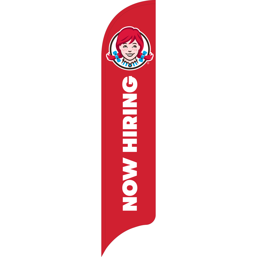 15' Wendy's Now Hiring (red) AdverSail Flag
