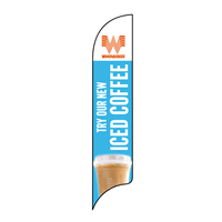 15' Whataburger Try our New Iced Coffee blue AdverSail Flag