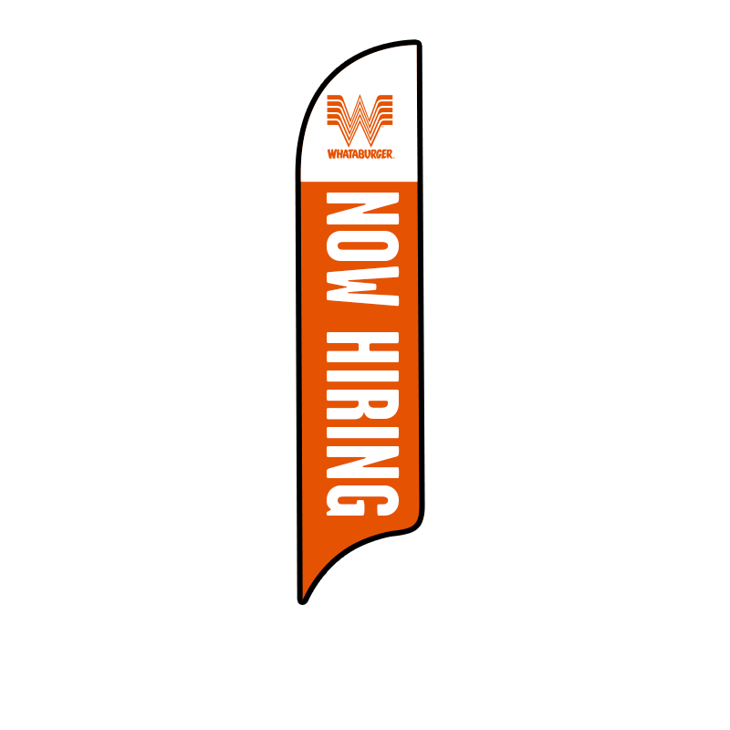 15' Whataburger Now Hiring orange AdverSail Flag