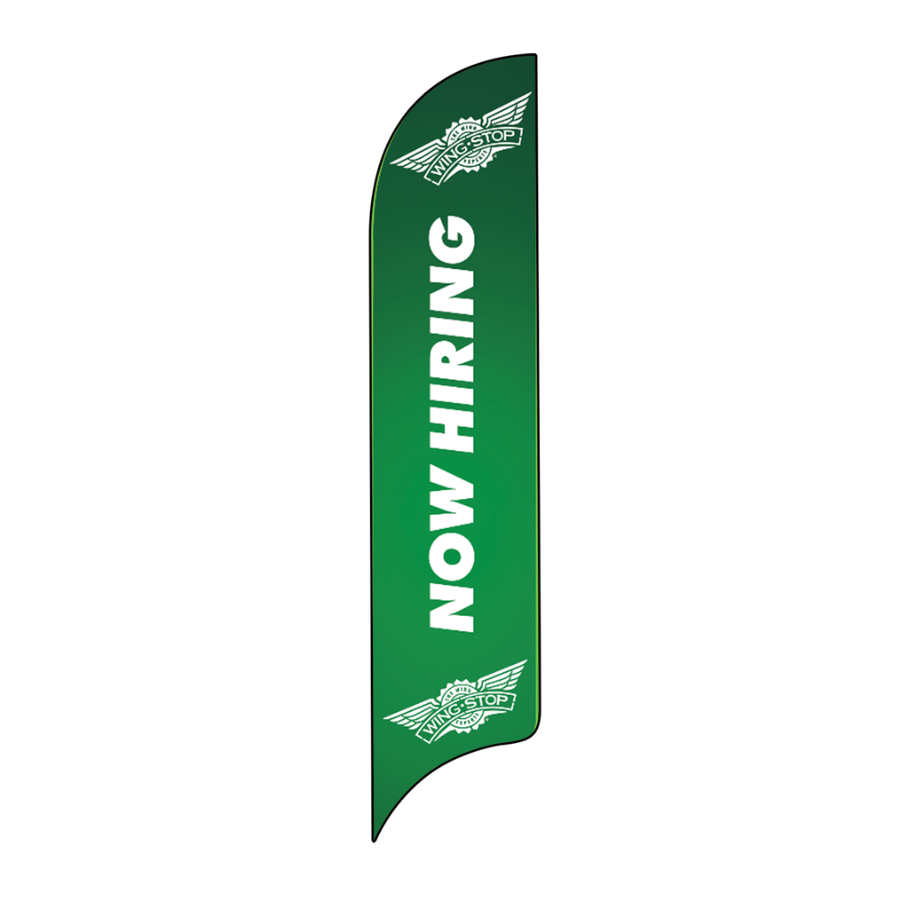 15' Wingstop Logo Now Hiring AdverSail Flag (2023 Art)