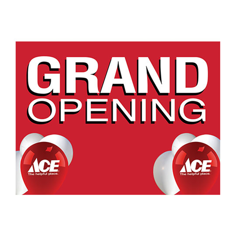 18" x 24" Ace Hardware Red Grand Opening Bandit Coroplast Yard Sign (double-sided)