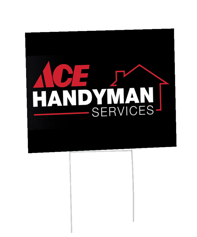 18" x 24" Ace Hardware Black Handyman Services Bandit Coroplast Yard Sign (double-sided)