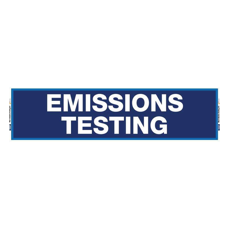 2' x 8' FullSpeed Automotive Emissions Testing Mesh Bay Banner - BLUE