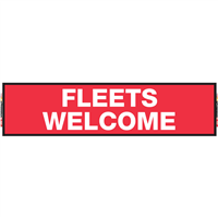 2' x 8' FullSpeed Automotive Fleets Welcome Mesh Bay Banner - RED