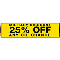 2' x 8' FullSpeed Automotive Military Discount $25 Standard Oil Changes Mesh Bay Banner - YELLOW