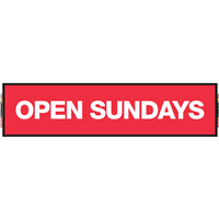 2' x 8' FullSpeed Automotive Open Sundays Mesh Bay Banner - RED