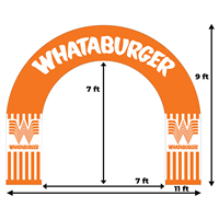 9' X 11' Whataburger Logo Arch Inflatable..(includes internal blower & stake kit)