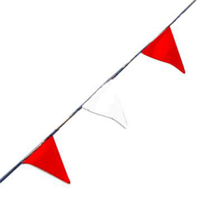 100' Red & White Pennant Strand for Purchase