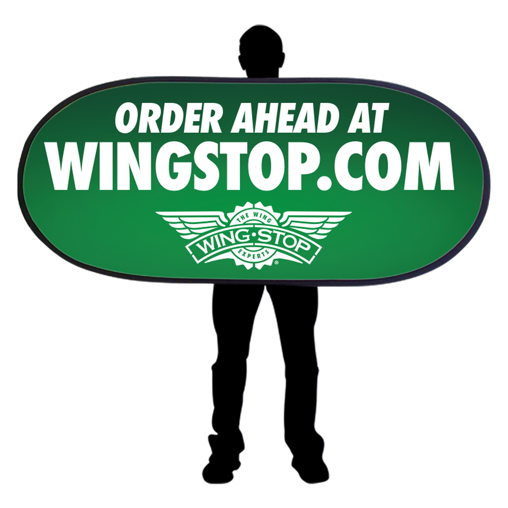 3x6 Wingstop Logo Order Ahead At Wingstop.com Shaker Sign (2023 Art)