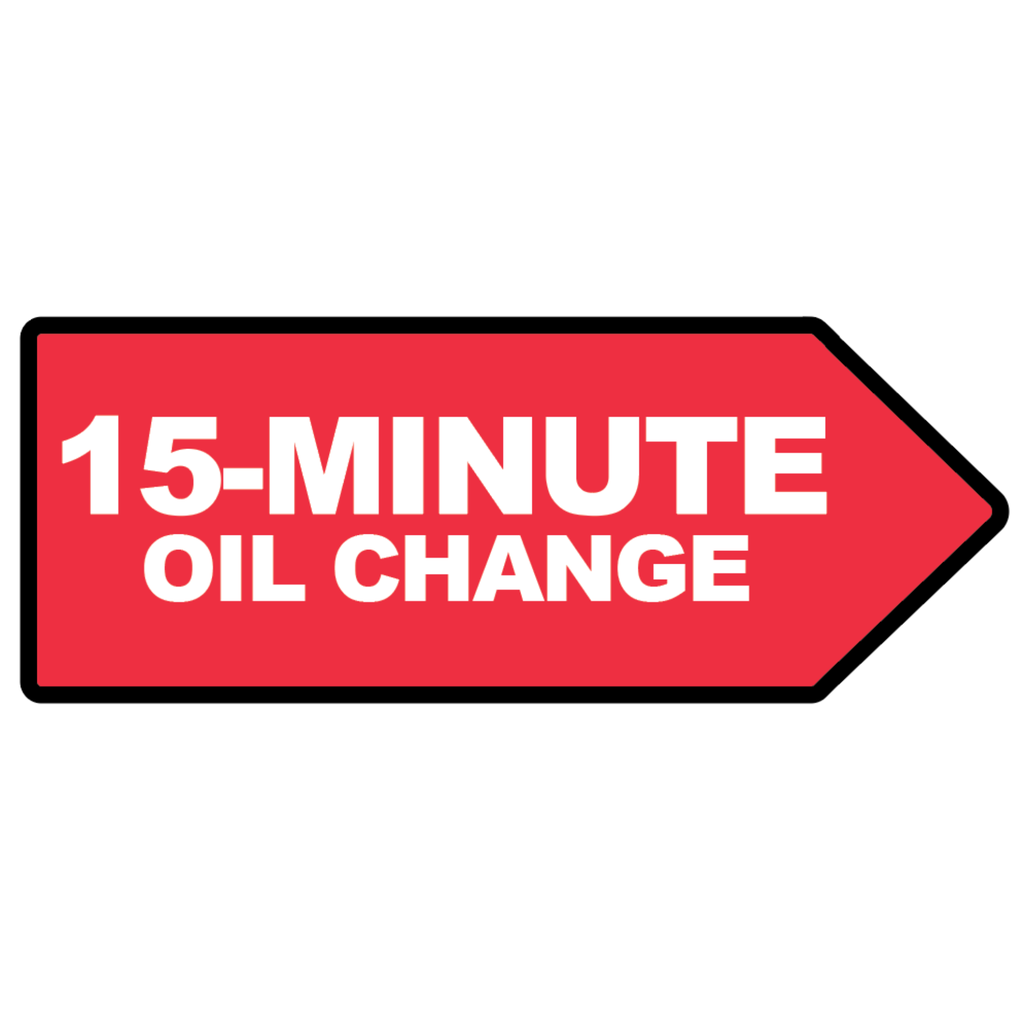 46" x 18" FullSpeed Automotive Red 15-Minute Oil Change Spinner Sign (double-sided)