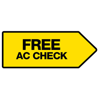 FullSpeed Automotive 46x18 Double Sided Free AC Check Spinner Sign - YELLOW