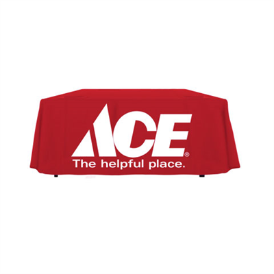 6' Ace Hardware Red with White Text Tablecloth