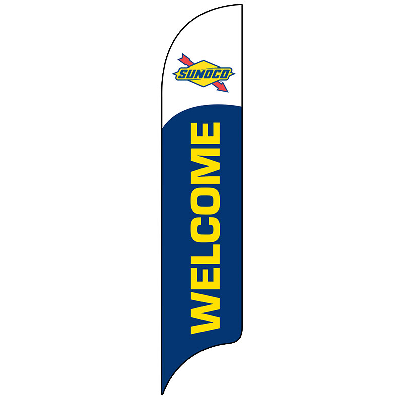 15' Sunoco Welcome Blue With Yellow Text AdverSail Flag 