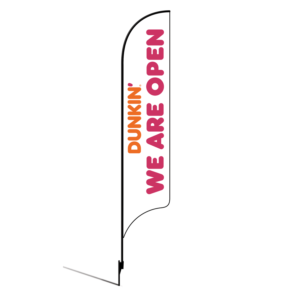 15' Dunkin' Donuts White We Are Open AdverSail Flag Kit