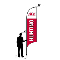 12' Ace Hardware Red Hunting AdverSail Flag