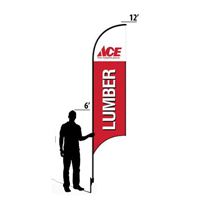 12' Ace Hardware Lumber AdverSail Flag