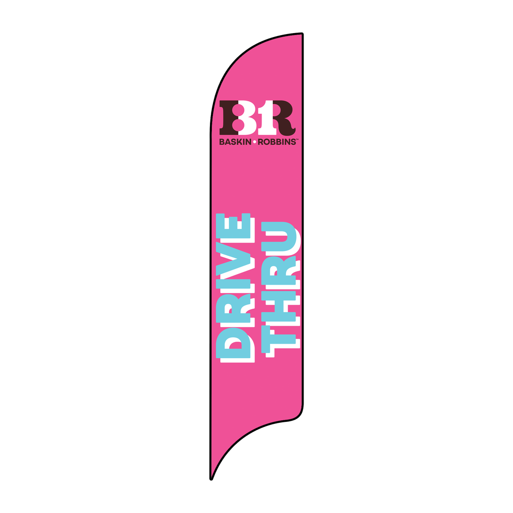 15' Baskin Robbins Pink Drive Thru AdverSail Flag