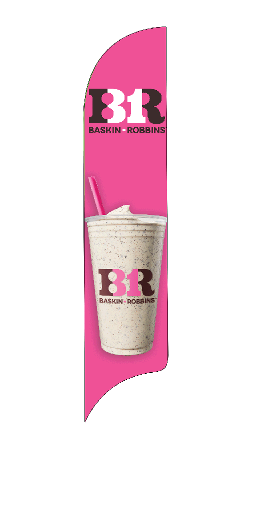 15' Baskin Robbins Pink Milkshake AdverSail Flag