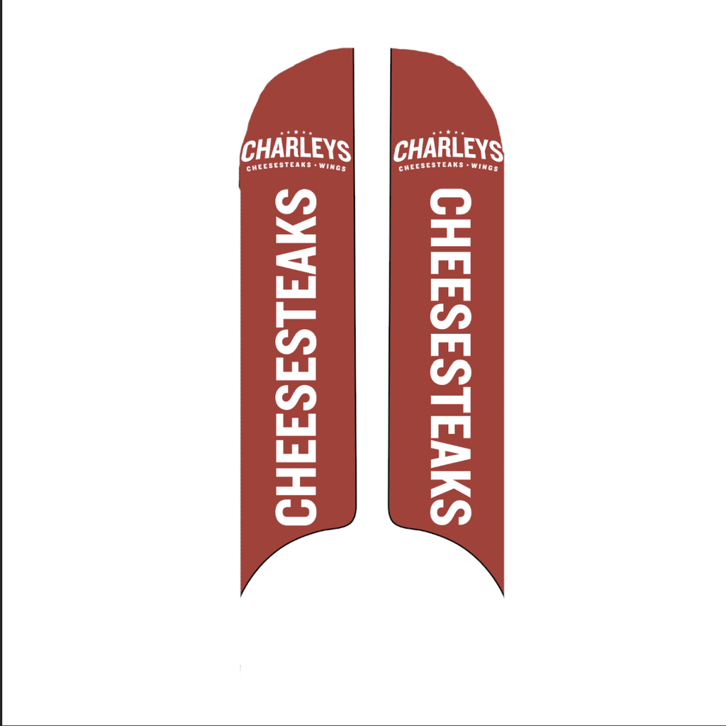 15' Charleys Philly Steaks Red Cheesesteaks Double Sided AdverSail Flag