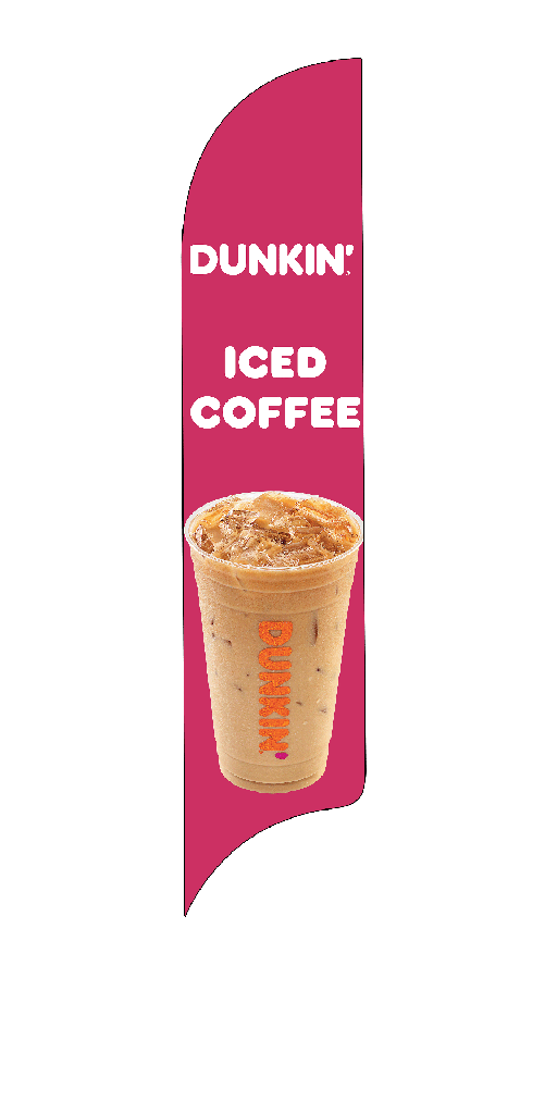 15' Dunkin' Donuts Pink Iced Coffee AdverSail Flag