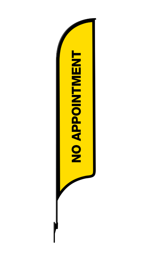 12' FullSpeed Automotive Yellow No Appointment AdverSail Flag