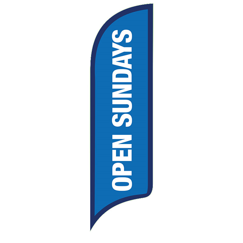 12' FullSpeed Automotive Open Sundays AdverSail Flag - BLUE