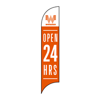 15' Whataburger Open 24 Hours orange AdverSail Flag