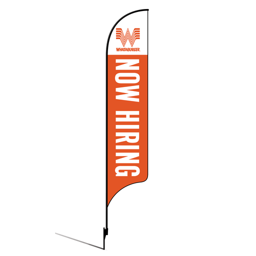 [None] 15' Whataburger Now Hiring orange AdverSail Flag Kit