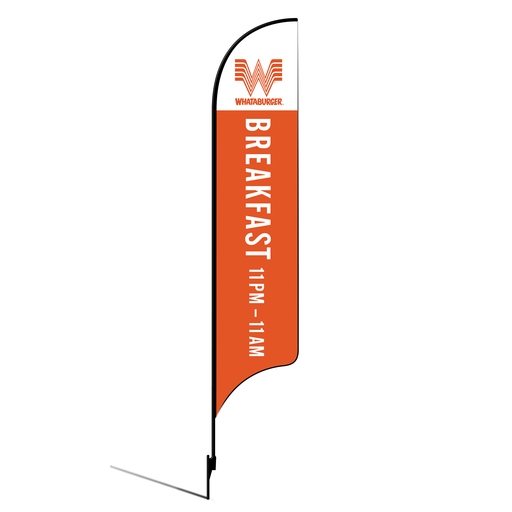 [None] 15' Whataburger Breakfast 11Pm To 11Am orange AdverSail Flag Kit
