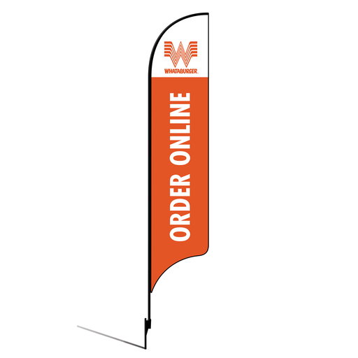 [None] 15' Whataburger Order Online orange AdverSail Flag Kit